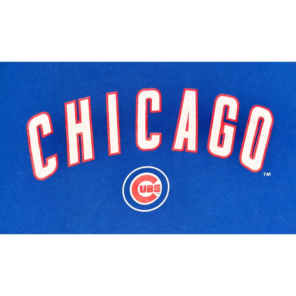 Mens Chicago Cubs Royal Blue T Shirt XL Ultra‎ Cotton Graphic Tee Short Sleeves